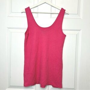 Torrid Womens Tank Top Pink Sleeveless Textured Casual Scoop Neck Size 0